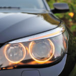 view of a single BMW headlight